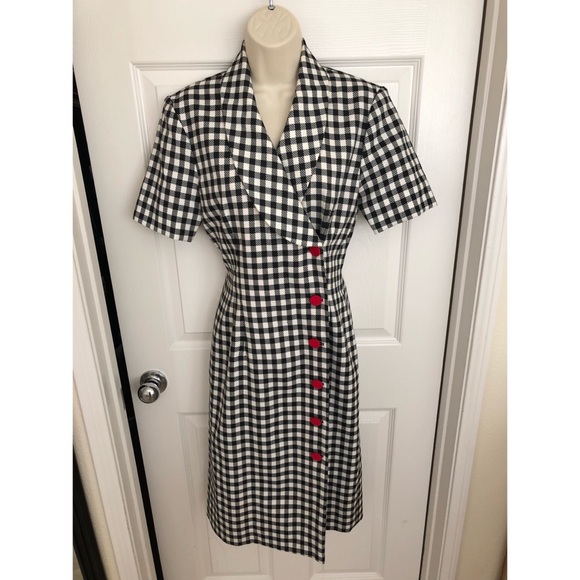 black & white checkered dress